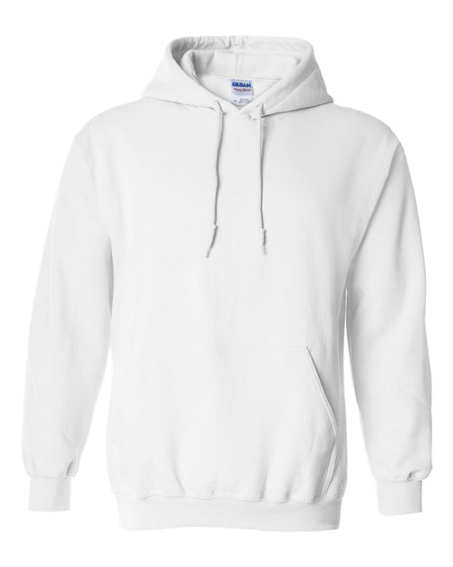 Gildan 18500 Heavy Blend Hooded Sweatshirt in White, front view